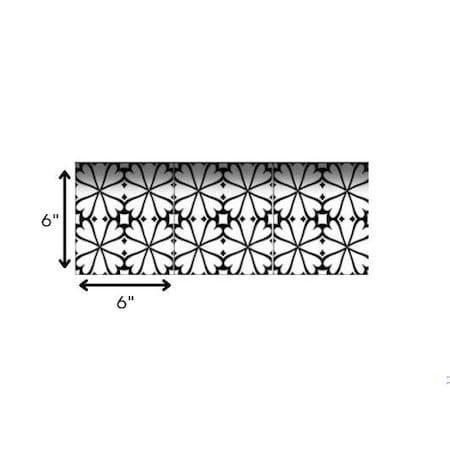 Homeroots 6 x 6 in. Black & White Clove Peel & Stick Removable Tiles 399992